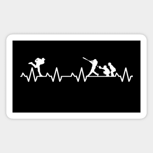 Baseball Pitcher EKG heartrate heartbeat line Baseball Pitcher Baseball Saying Magnet